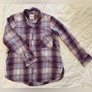 Mudd Purple, Pink and Cream Plaid Button Down Shirt